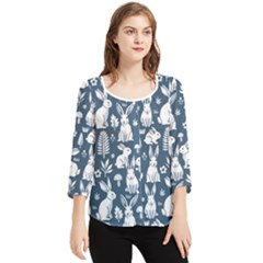 Chiffon Quarter Sleeve Blouse 