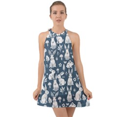 Halter Tie Back Chiffon Dress 