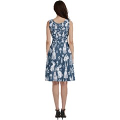 Sleeveless V-Neck Skater Dress with Pockets 