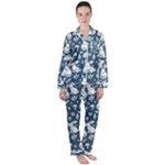 Easter bunny pattern Women s Long Sleeve Satin Pajamas Set