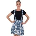 Easter bunny pattern Velvet Suspender Skater Skirt
