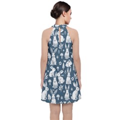 Velvet Halter Neckline Dress  