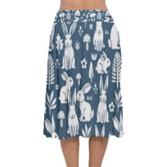 Velvet Flared Midi Skirt 