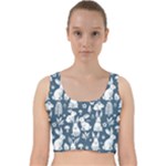 Easter bunny pattern Velvet Racer Back Crop Top