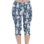 Easter bunny pattern Velvet Capri Leggings 