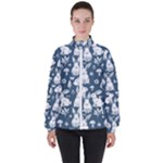 Easter bunny pattern Women s High Neck Windbreaker