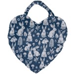 Easter bunny pattern Giant Heart Shaped Tote