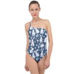 Easter bunny pattern Classic One Shoulder Swimsuit