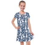 Easter bunny pattern Kids  Cross Web Dress