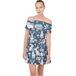 Easter bunny pattern Off Shoulder Chiffon Dress