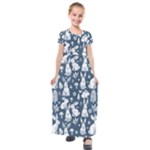 Easter bunny pattern Kids  Short Sleeve Maxi Dress