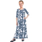 Easter bunny pattern Kids  Quarter Sleeve Maxi Dress