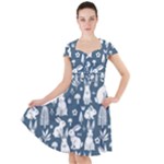 Easter bunny pattern Cap Sleeve Midi Dress