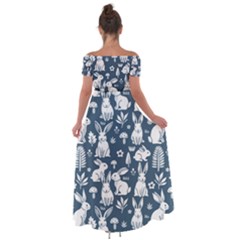 Off Shoulder Open Front Chiffon Dress 