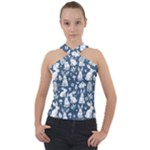 Easter bunny pattern Cross Neck Velour Top