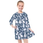 Easter bunny pattern Kids  Quarter Sleeve Shirt Dress