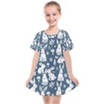 Easter bunny pattern Kids  Smock Dress
