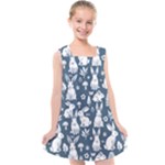 Easter bunny pattern Kids  Cross Back Dress