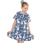 Easter bunny pattern Kids  Short Sleeve Shirt Dress