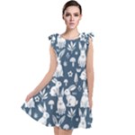 Easter bunny pattern Tie Up Tunic Dress