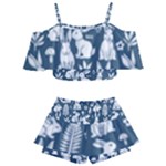 Easter bunny pattern Kids  Off Shoulder Skirt Bikini