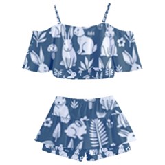 Kids  Off Shoulder Skirt Bikini 