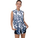 Easter bunny pattern Sleeveless Chiffon Button Shirt