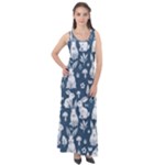 Easter bunny pattern Sleeveless Velour Maxi Dress