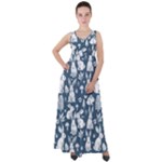 Easter bunny pattern Empire Waist Velour Maxi Dress