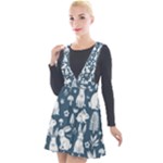Easter bunny pattern Plunge Pinafore Velour Dress
