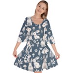 Easter bunny pattern Velour Kimono Dress
