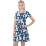 Easter bunny pattern Cap Sleeve Velour Dress 