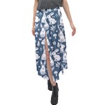 Easter bunny pattern Velour Split Maxi Skirt