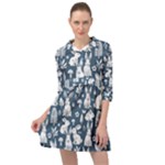 Easter bunny pattern Mini Skater Shirt Dress