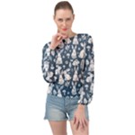 Easter bunny pattern Banded Bottom Chiffon Top