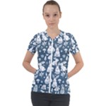 Easter bunny pattern Short Sleeve Zip Up Jacket