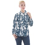 Easter bunny pattern Women s Long Sleeve Pocket Shirt