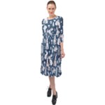 Easter bunny pattern Ruffle End Midi Chiffon Dress