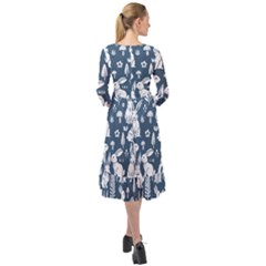 Ruffle End Midi Chiffon Dress 
