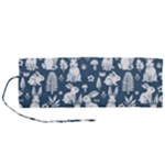 Easter bunny pattern Roll Up Canvas Pencil Holder (M)