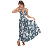 Easter bunny pattern Backless Maxi Beach Dress