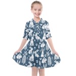 Easter bunny pattern Kids  All Frills Chiffon Dress