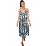Easter bunny pattern Halter Tie Back Dress 