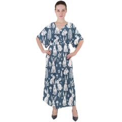 V-Neck Boho Style Maxi Dress 