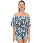 Easter bunny pattern Off Shoulder Short Sleeve Top