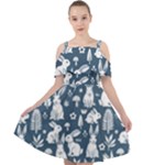 Easter bunny pattern Cut Out Shoulders Dress