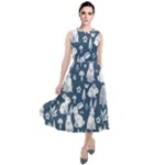 Easter bunny pattern Round Neck Boho Dress
