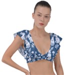 Easter bunny pattern Plunge Frill Sleeve Bikini Top