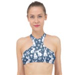 Easter bunny pattern High Neck Bikini Top