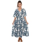 Easter bunny pattern Kimono Sleeve Boho Dress